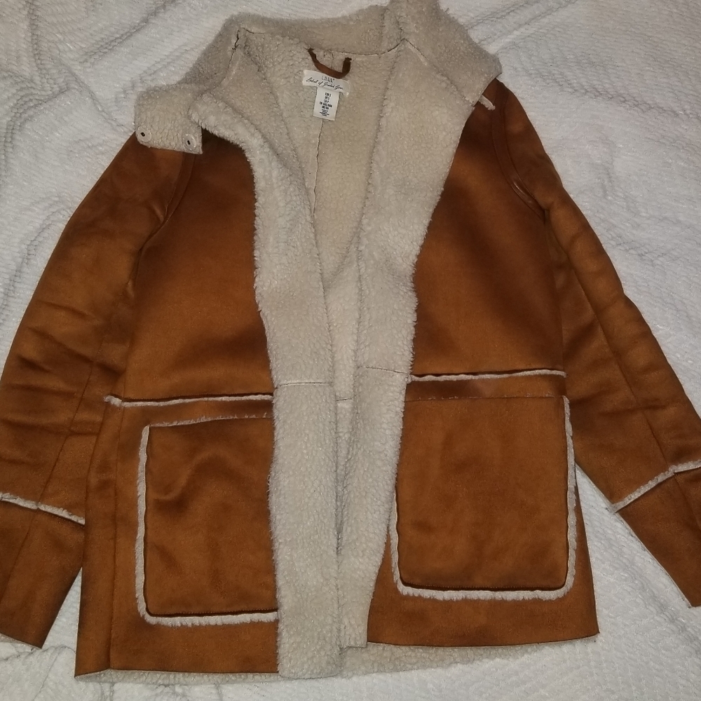 H&M Suede Sherpa Biker Jacket